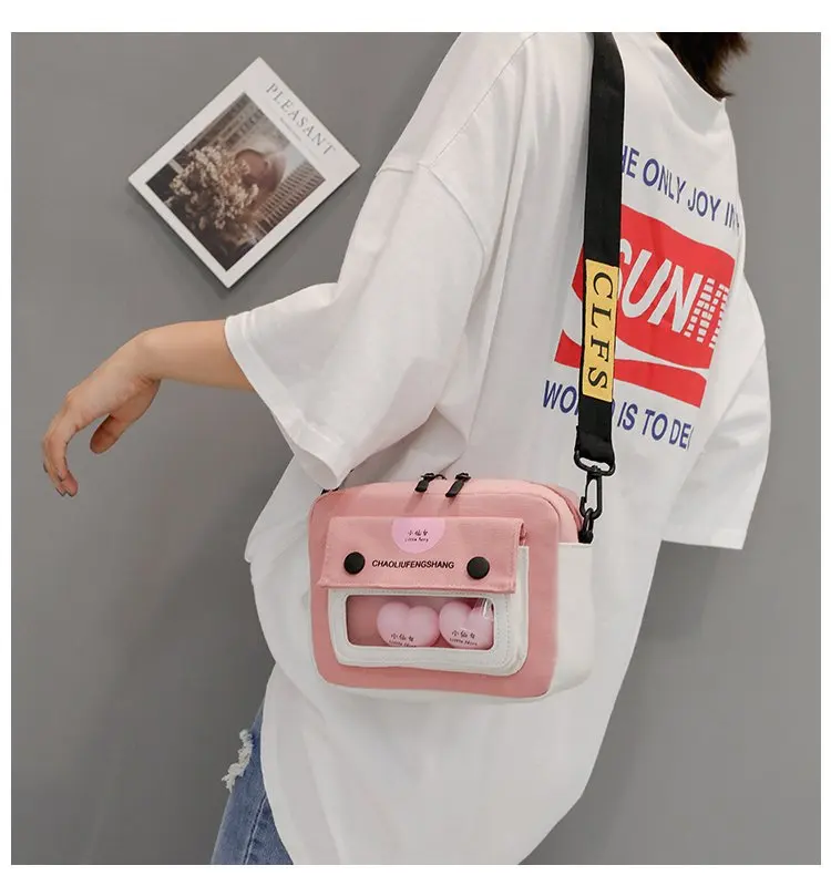 2020 Холст хит сезона прозрачные Покер Мини сумка Мобильный телефон портмоне пара