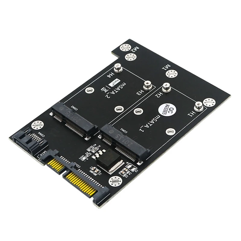 

Upgrade Version Dual MSATA SSD To Dual SATA3.0 6Gbps Converter Adapter Card with LED Indicator