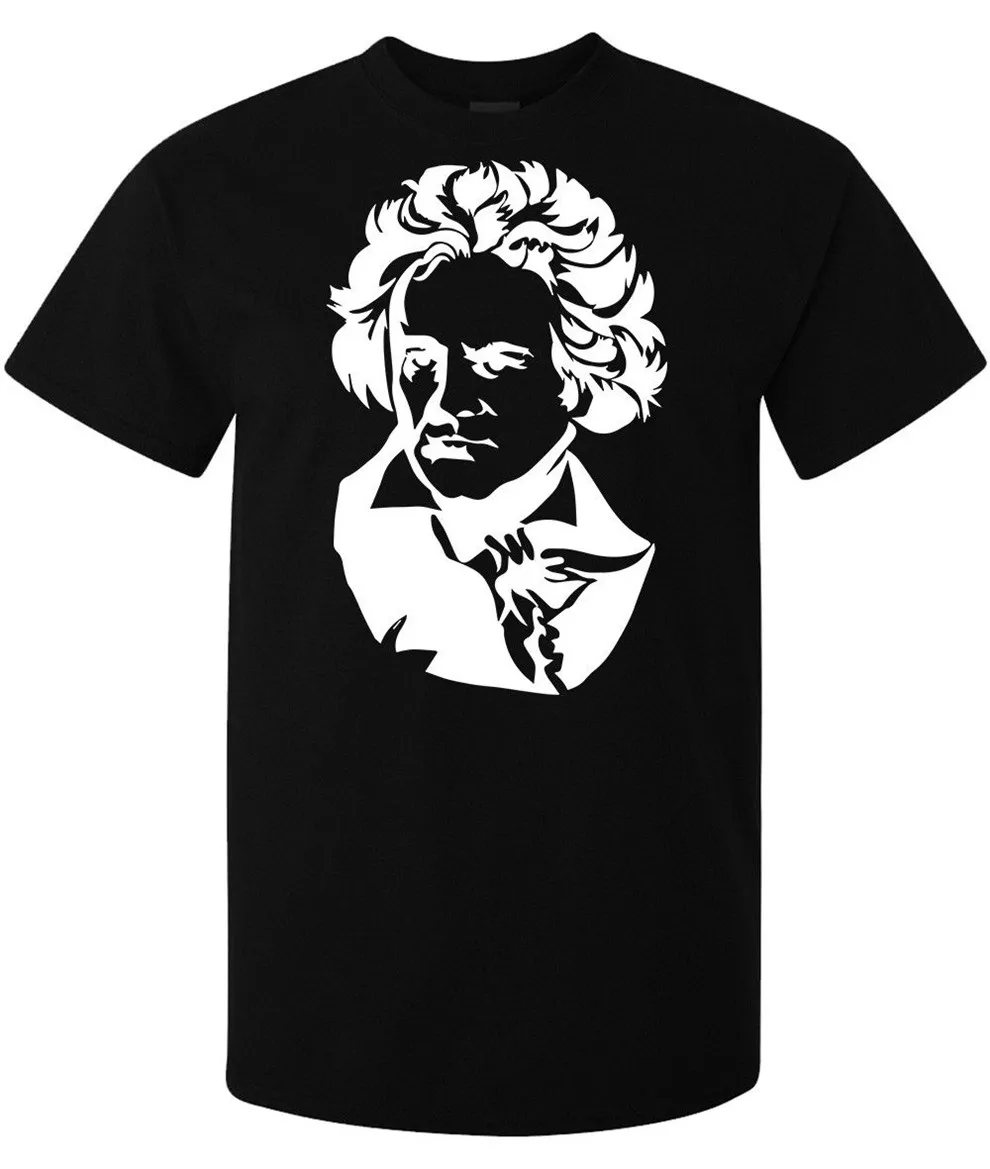 Ludwig Van Beethoven композитор работа Мужская (женская в наличии) футболка черный Harajuku