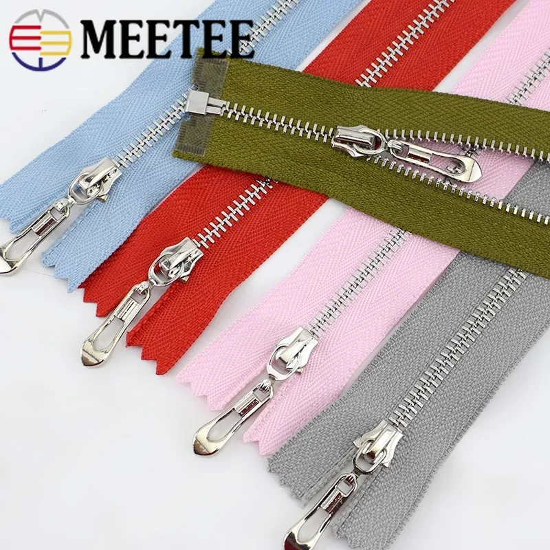 2 шт 20/30 см закрытый 40 70 открытый конец 3 # металлическая молния DIY Серебряное