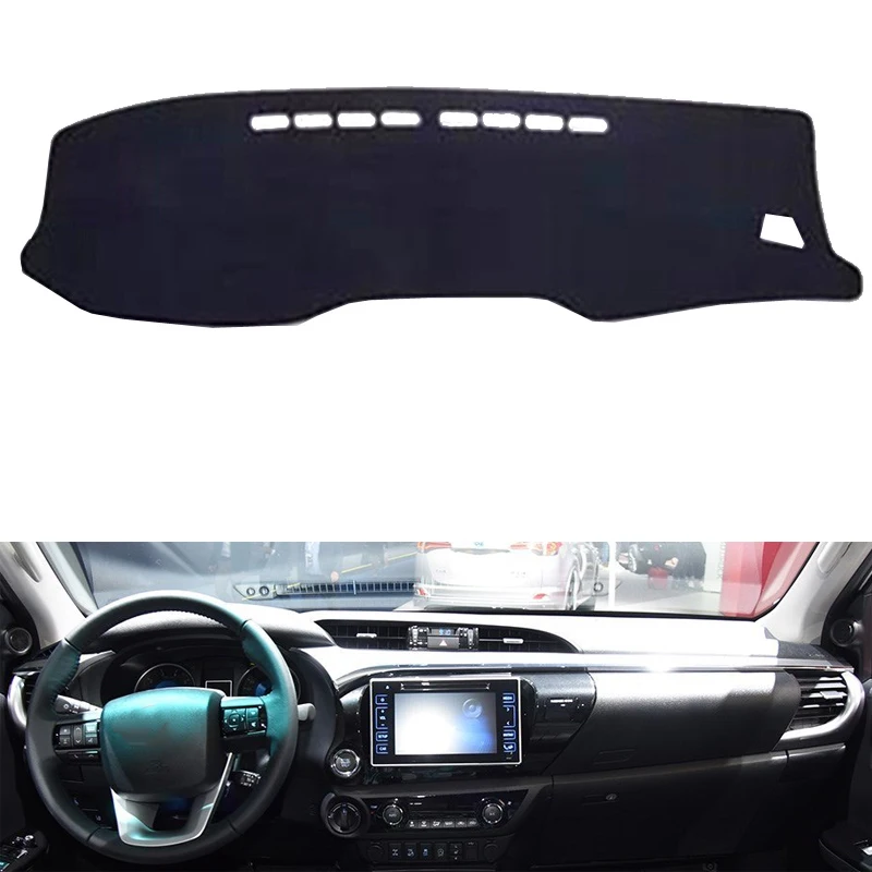 Left Hand Drive Car Для Toyota Hilux SR5 REVO Hi-Rider-18 автомобильный Стайлинг Нескользящая нижняя часть корпуса Dashmat Dash коврик солнцезащитный тент крышка приборной панели Capter - Color Name: Left Hand Drive Car