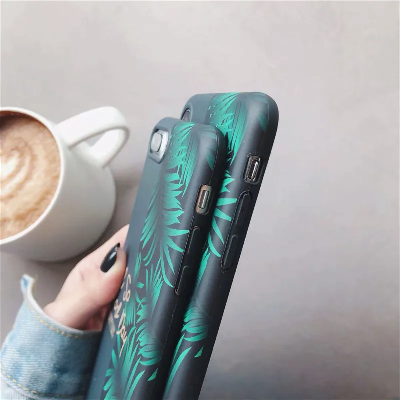 KJOEW комбинированный чехол для телефона с тропическим листом iPhone 11 Pro XS Max XR X буквы