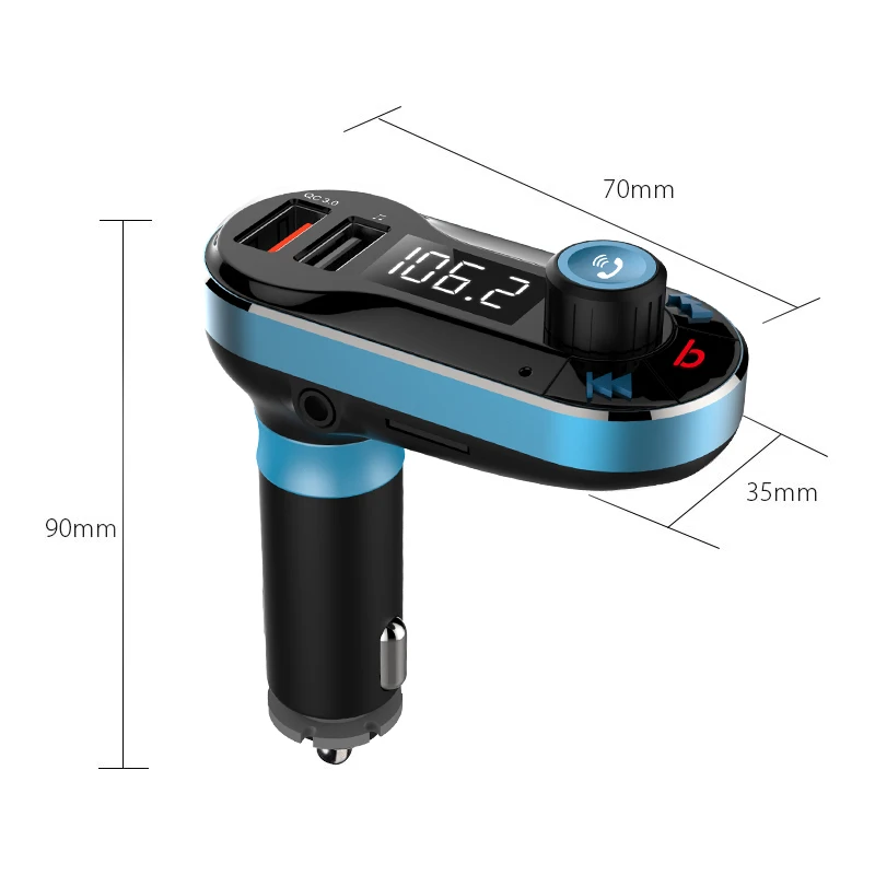 Vanjew BT66 обновленный Quick3.0 зарядка fm-передатчик модулятор Bluetooth громкая связь вызов автомобильный аудио MP3 плеер с Daul USB зарядное устройство