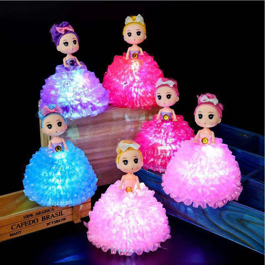 

LED colorful flash blurred dolls night lights light up handmade dolls children's toysA425