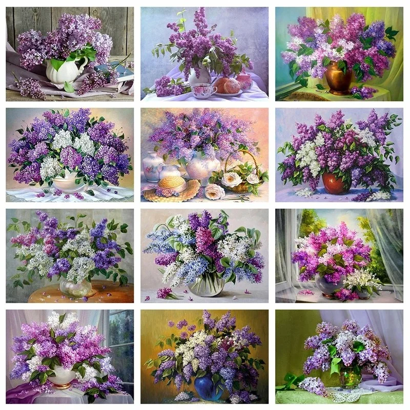 

5D DIY Diamond Painting Lavender Flower Cross Stitch Diamond Mosaic Embroidery Full Drill Rhinestone Home Decor Accessories