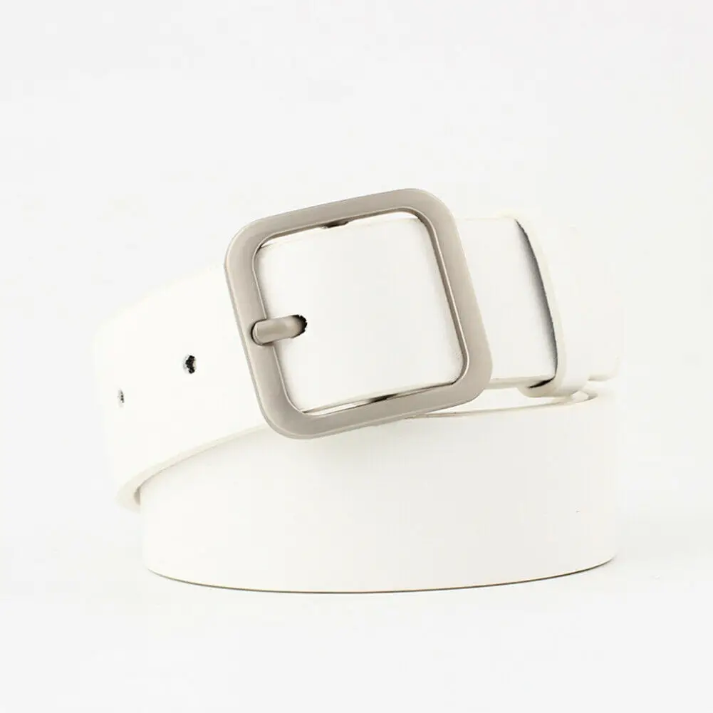 Ремень женский кожаный с квадратной металлической пряжкой | Аксессуары для