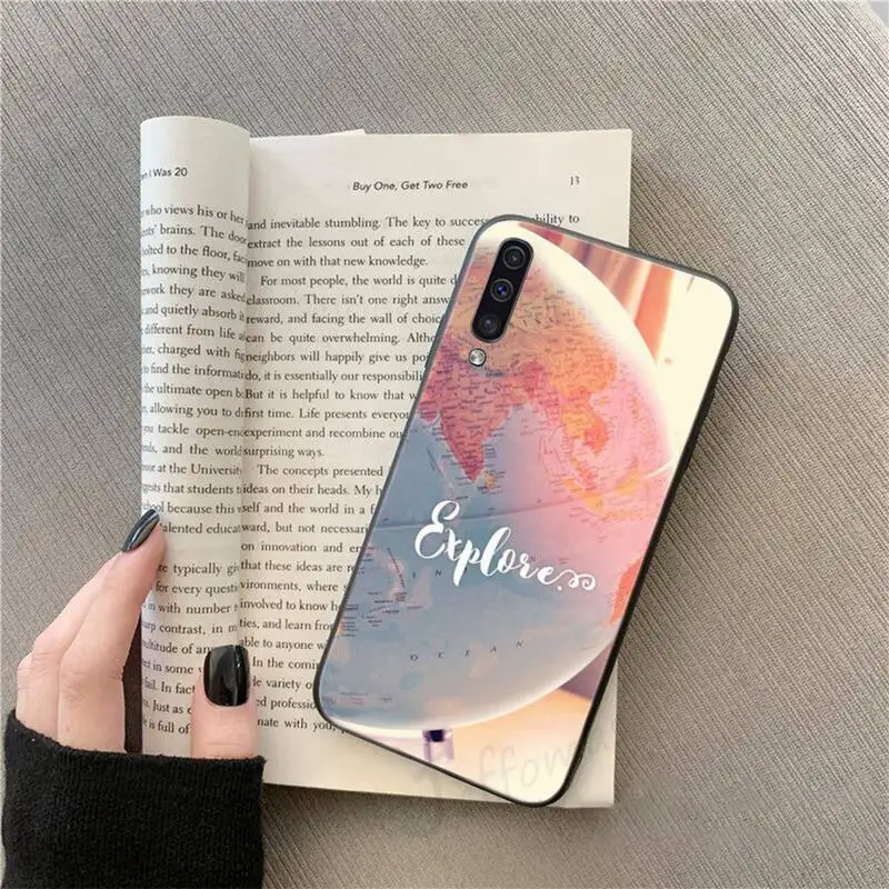 

World Map Travel pattern high quality Phone Case For Samsung galaxy S 9 10 20 A 10 21 30 31 40 50 51 71 s note 20 j 4 2018 plus