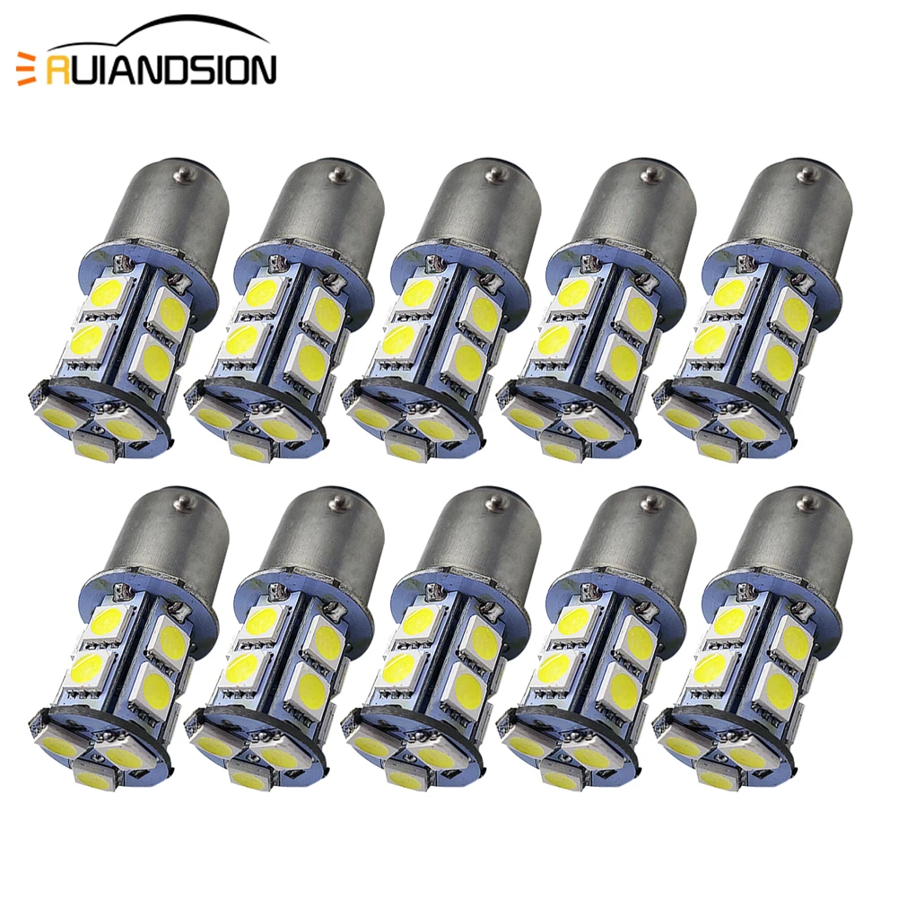 

10 шт. 13SMD 5050 BA15D RV внутренний светодиодный 10-30 в авто лампочка RV трейлер Замена светодиодный лампочка Морская Лодка Лампа Белый теплый белый