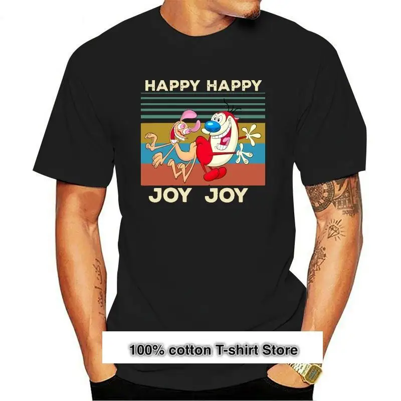 

Camiseta Vintage de Ren y Stimpy Happy Joy, Camiseta extragrande