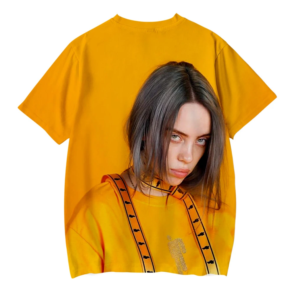 Детская футболка Billie Eilish/футболки с 3D принтом для маленьких мальчиков и девочек летние футболки с короткими рукавами футболки унисекс, Детский костюм