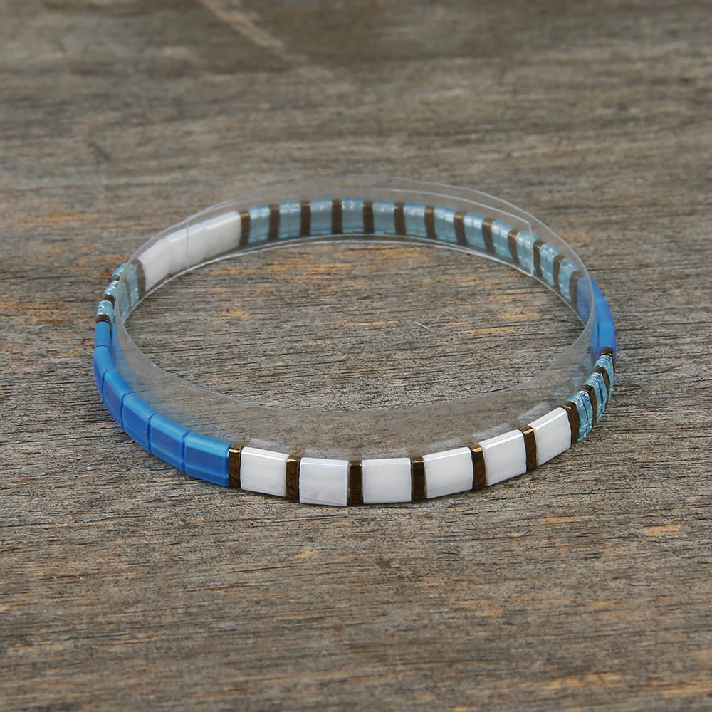 

Rttooas Handmade Bead Bracelet for Women New Fashion Simple Tila Seed Bead Bracelet Seaside Beach Bikini Jewelry Accessories