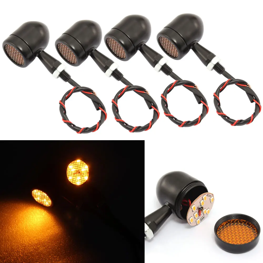 

Motorcycle 12V Flashing LED Turn Signals Brake Blinker Light For Harley Touring Yamaha Suzuki Cruiser Chopper Bobber Cafe race