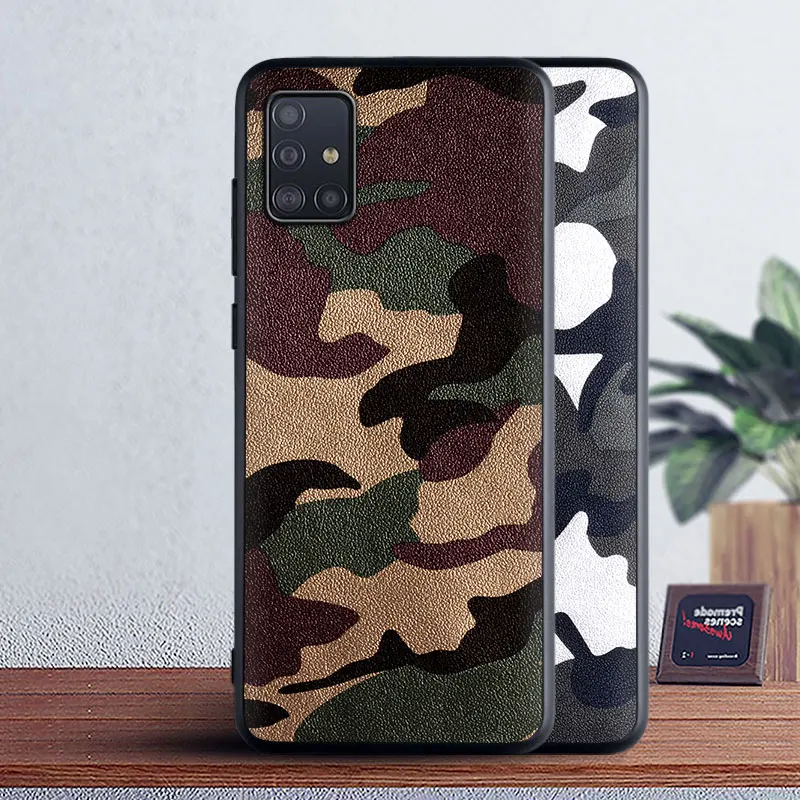 Камуфляжный кожаный чехол для Samsung galaxy A71 A51 A70 A70S A50 A50S A40 A40S A30 A30S A20 A10 A9 A8 Plus Star A7 A6 A5