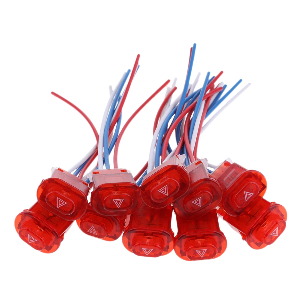 

Motorcycle Hazard Light Button Warning Signal Flasher Switch with 3 Wires