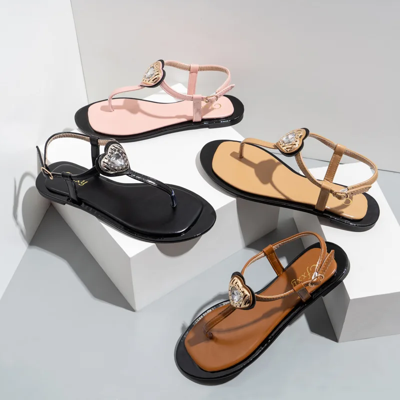 

Сандалии женские на плоской подошве, пляжная обувь, Повседневные тапочки на танкетке, шлепанцы, летние