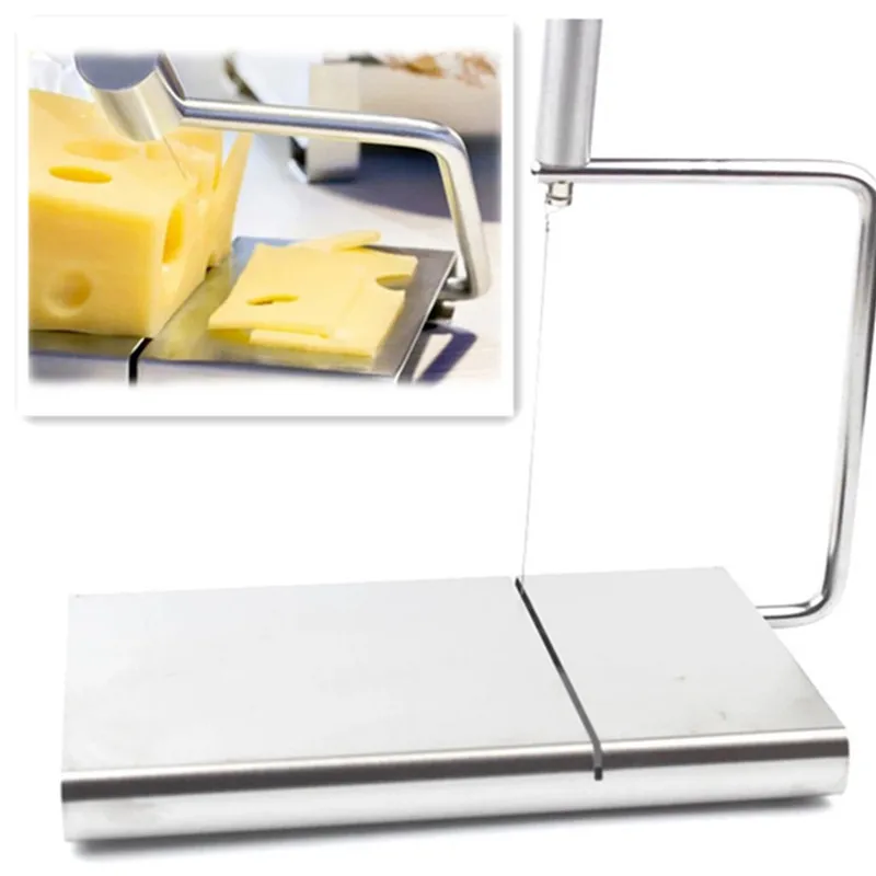 Нож для резки сыра торт Масло резак Кухня провода Ножи Противоскользящий коврик