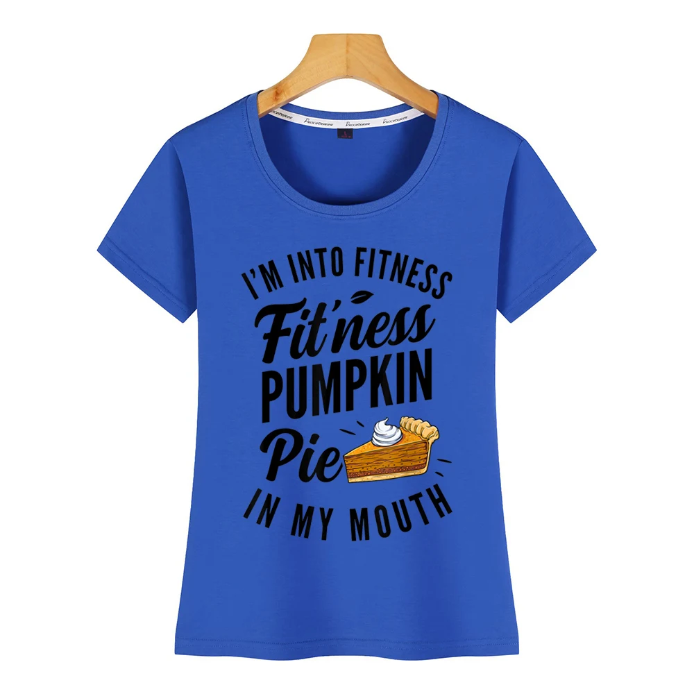 Топы футболки для женщин i m into fitness тыквенный пирог в моем рту забавные tha Humor белая