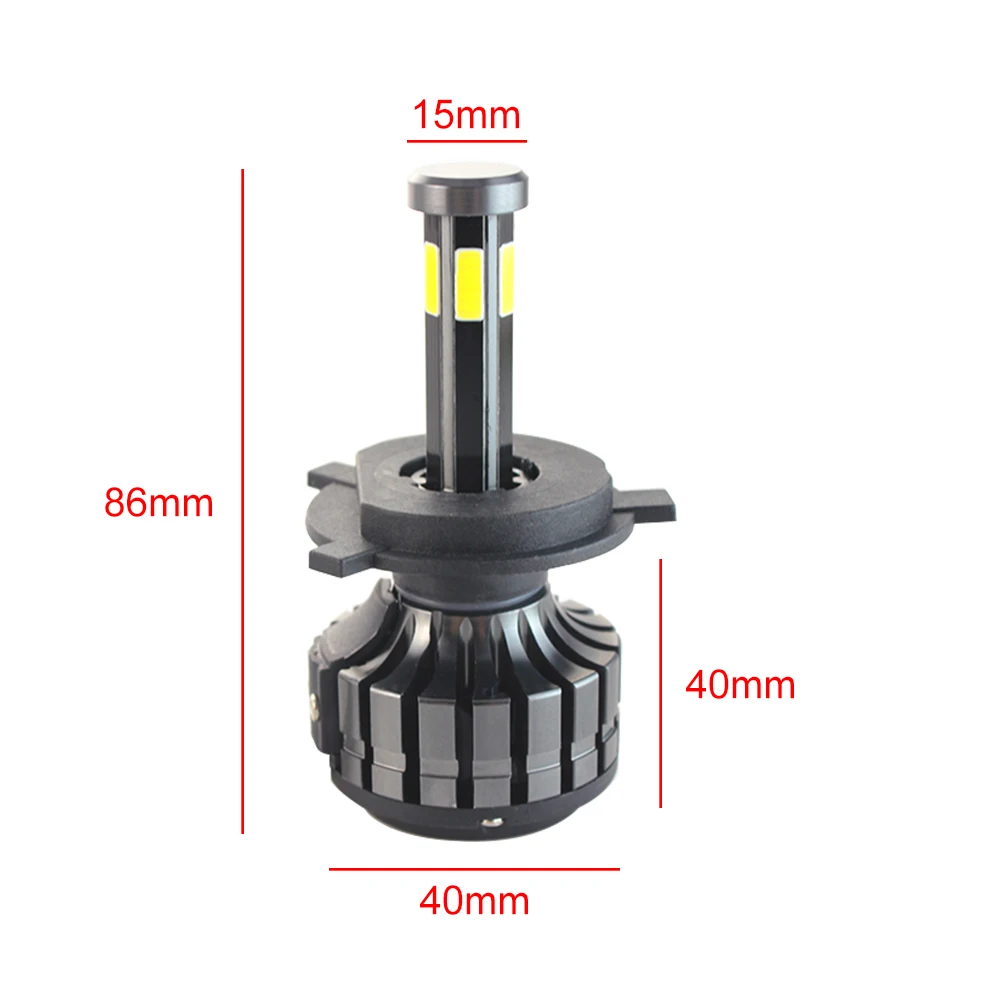 2 х Фары 6 сторон COB H4/9003 светодиодный H7 H1 H3 9005/HB3 9006/HB4 H11 9012/HIR2 3000K 6000K 8000K дневного