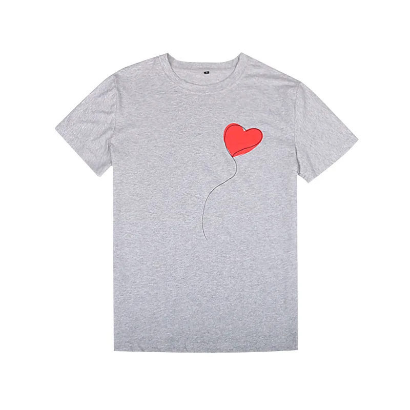 

European and American printed T shirt women short sleeves round collar loose love bottom shirt summer new style