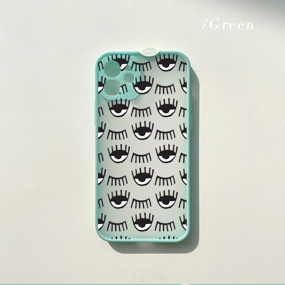 

Blue Evil Eye Cool Mobile Phone Bumper Transparent Matte PC Back Phone Case For Iphone 11 12 Pro Max 7 8 Plus X Xs Max XR Fundas
