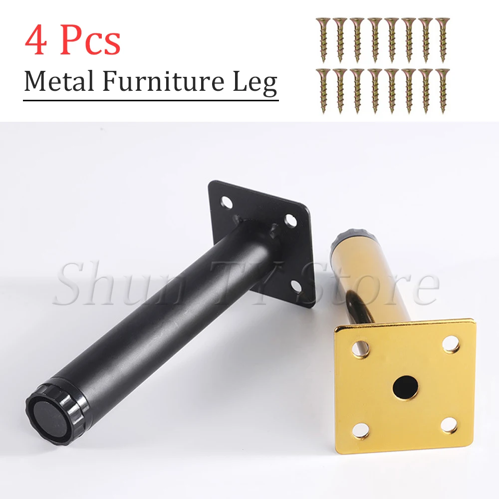 

4 Pcs Gold Metal Furniture Legs Furniture Support Legs For Table Leg Brackets Coffee Table Legs TV Leg Cabinets With Screws