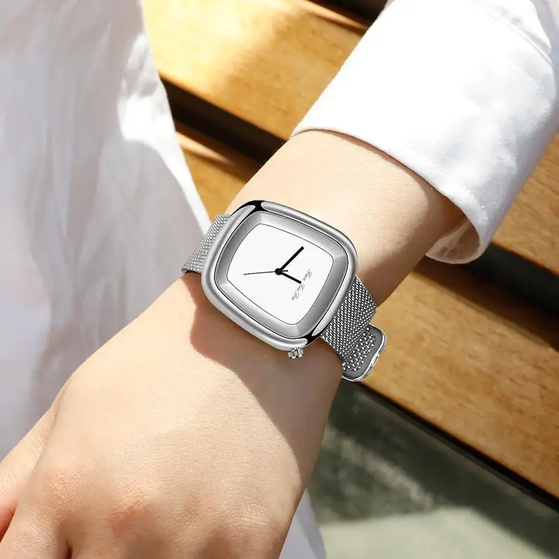 2019 женские алюминиевые наручные часы с квадратным циферблатом из нержавеющей