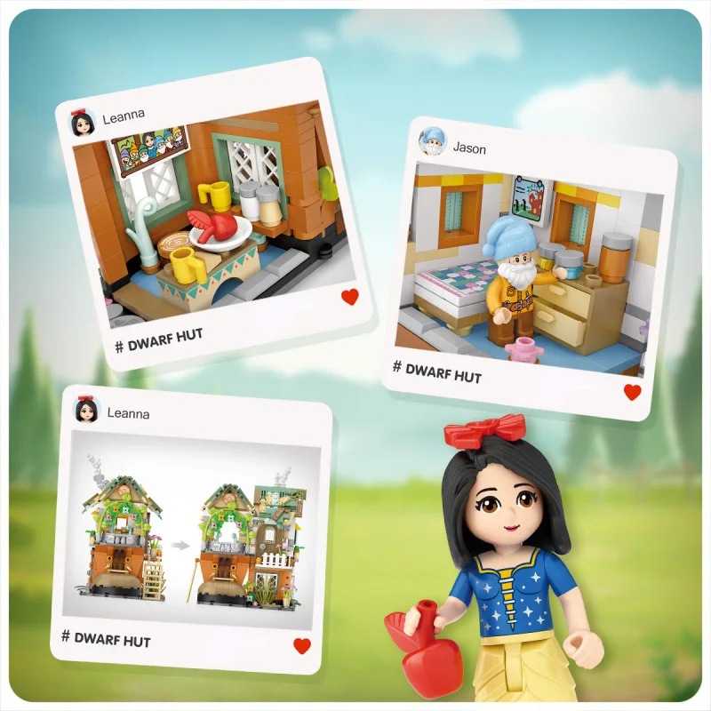 

LOZ mini diamond building block fairy tale story street view house bricks snow princess Dwarves educational toys for kids gifts