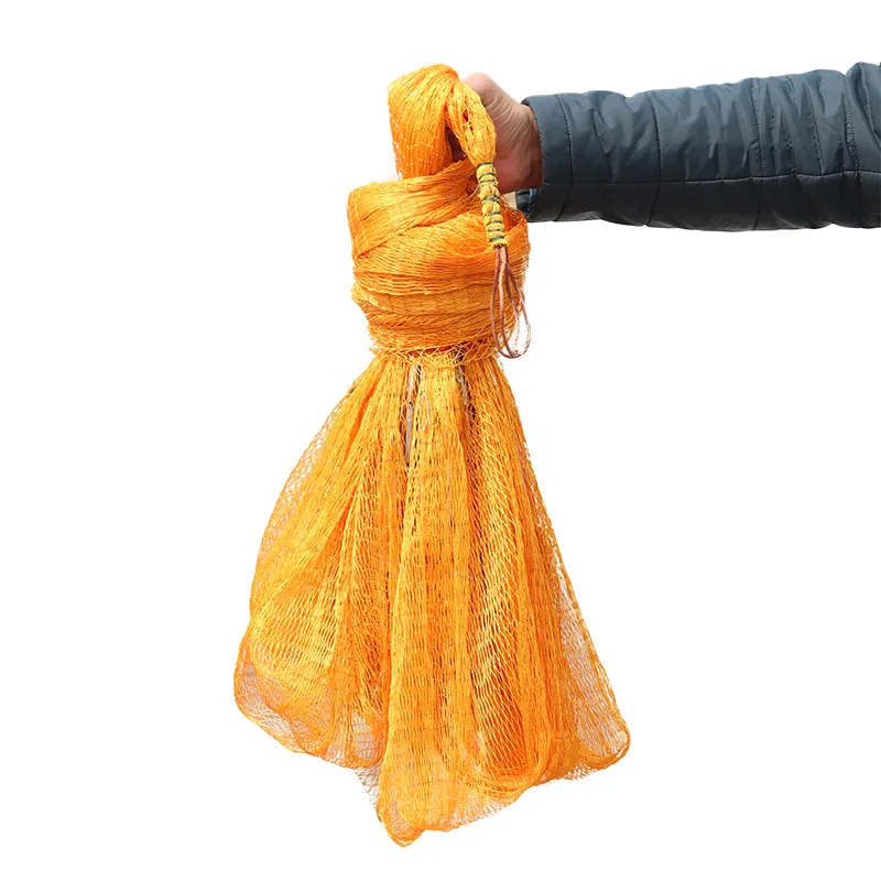 

Lawaia Traditional Cast Net Handmade Fishing Net Yellow Nylon Thread Woven Hand Throwing Net Iron Pendant Fishing Net