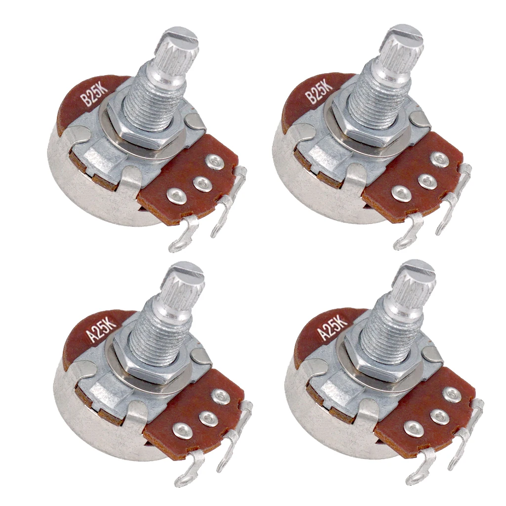 4 stücke a25k b25k töpfe elektrische bass gitarre volume tone schalter potentiometer free global shipping