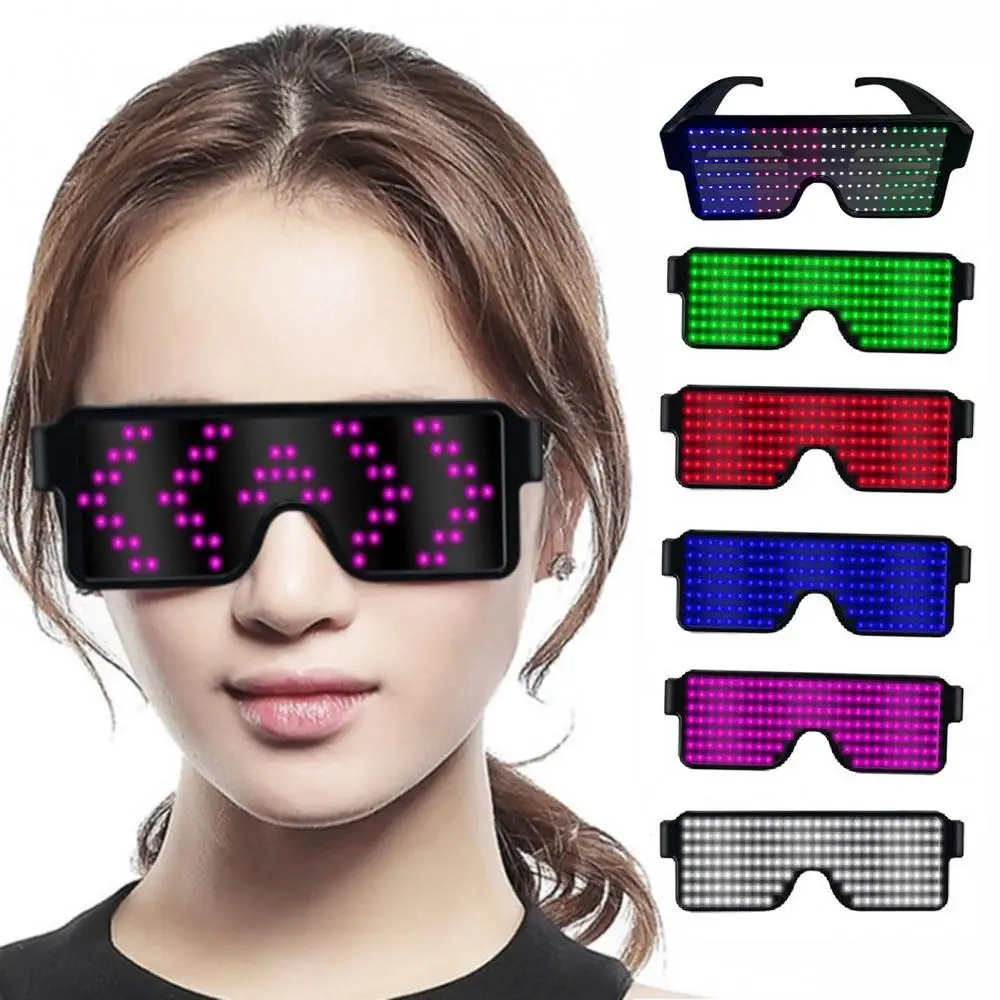 

LED Luminous Glasses 10 Patterns Electronic Eyeglasses with Luminous LED Light Parties Dances Nightclubs Carnival Props Supplies