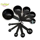 Delidge 10 шт.компл. черный Пластик мерные ложки комплект Кухня Пособия по кулинарии посуда муки кофе, чай, сахар измерительная чашка для выпечки инструмент