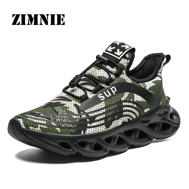 Black Green Новинка, мужские кроссовки для бега с амортизацией, дышащая легкая удобная обувь, уличные спортивные кроссовки для прогулок - Цвет: Black Green
