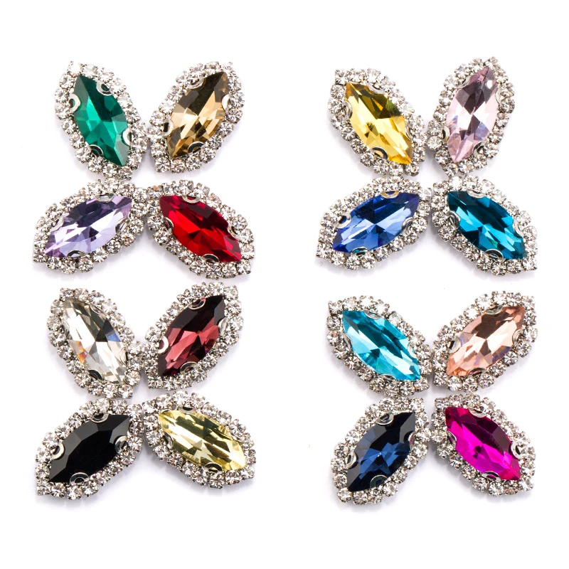 Смешанные цвета Хрустальное стекло красочный камень для пришивания цепочка со