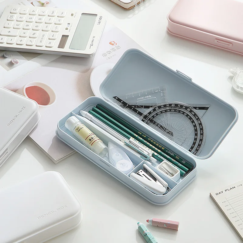

Simple Macaron Color Frosted Big Pencil Box Kawaii Pencilcase School Pen Case Supplies School Box Pencils Pouch Stationery
