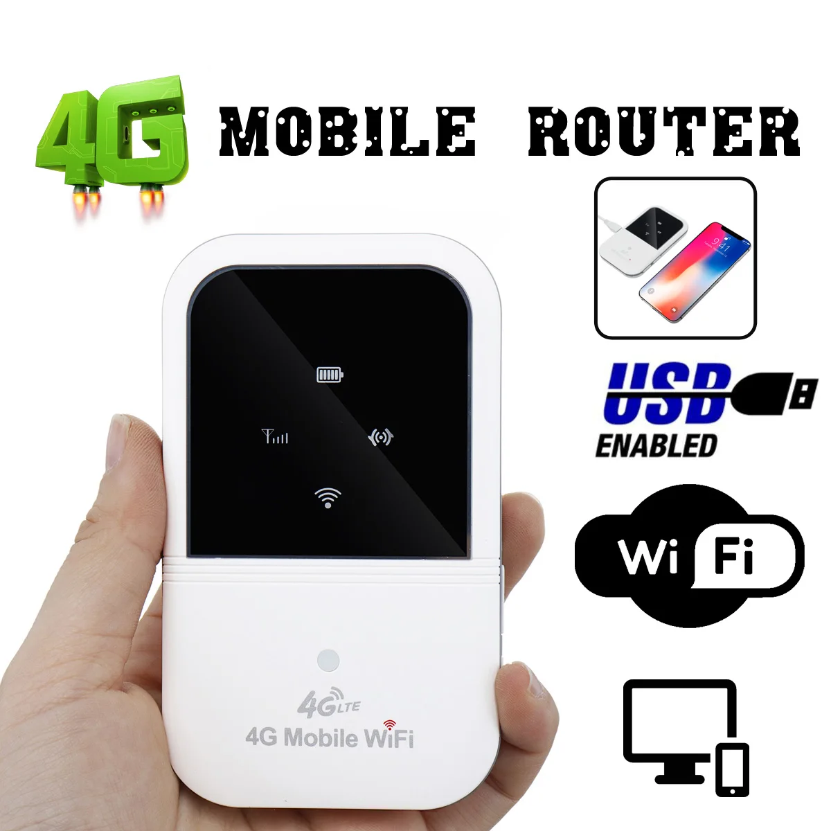 2020 Новый портативный 4G LTE Wi Fi роутер 150 Мбит/с Мобильная широкополосная точка