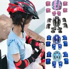 Велосипедный шлем для катания на роликах, 7 шт.компл., колени запястье защита, налокотники, набор для детей, для велоспорта, защитная Экипировка