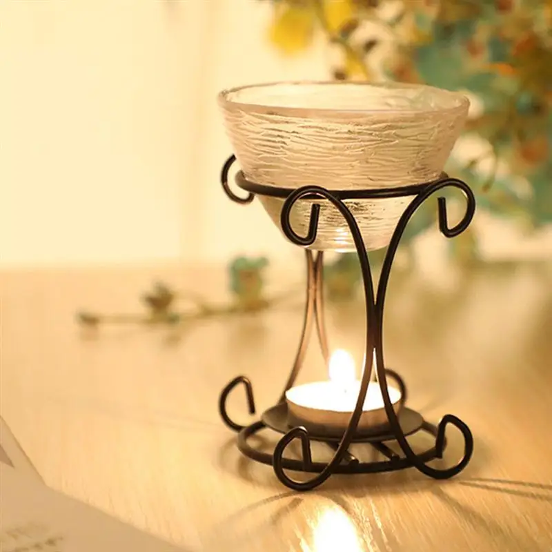 Железный подсвечник Хрустальная стеклянная тарелка ароматерапия эфирное масло