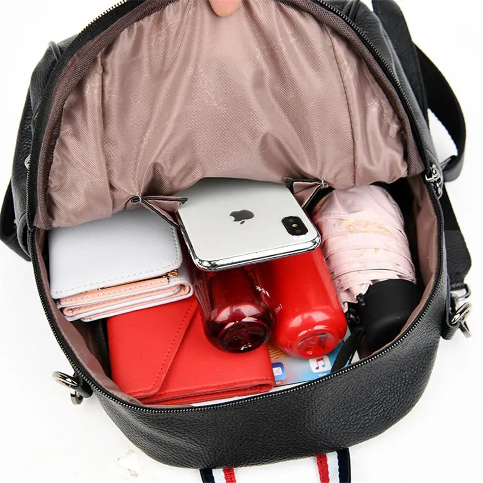 

High Quality Leather Designer Back Pack Women Casual Multifunction Shoulder Bags Backpacks for School Teenagers Girls Sac A Dos