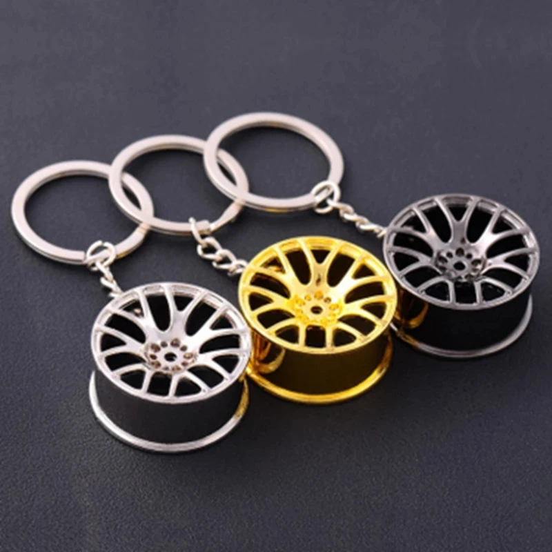 

Auto Turbo Hub Keychain Wheel Rim Car Keyring Luxury Zinc Alloy Key Fob Wheel Tire Styling Car Key Chain Keyring For BMW