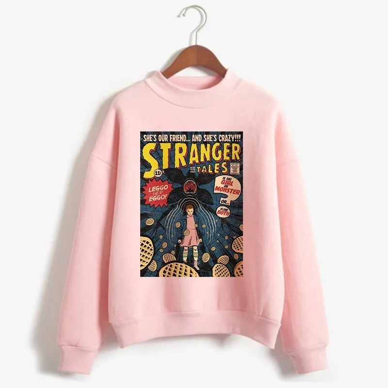 Толстовка Stranger Things для женщин/детей модные Хлопковые женские толстовки розовые