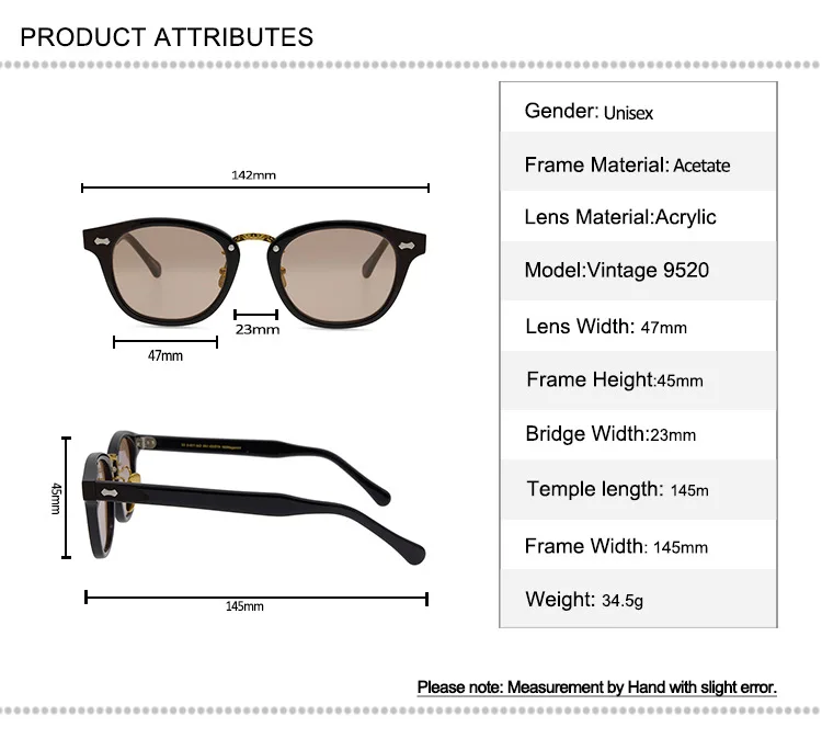 

Rivets Acetate Sunglasses Vintage Unisex Full Rim UV400 Polarized Frame High Quality Goggle Driving Outdoor Sun Glasses Oculos