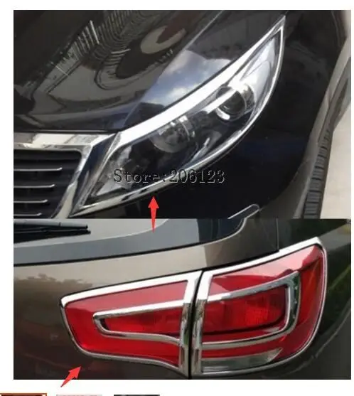 Для Kia Sportage 2011 2012 2013 2014 2015 ABS хромированный светильник Рамка светильника Накладка
