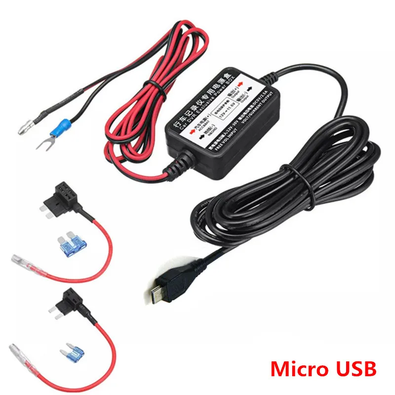 

3,2 м 12 в-24 в до 5 В 2.5A Mini USB автомобильная видеорегистратор зарядное устройство адаптер Жесткий провод DVR комплект для XiaoMi 70Mai YI 360