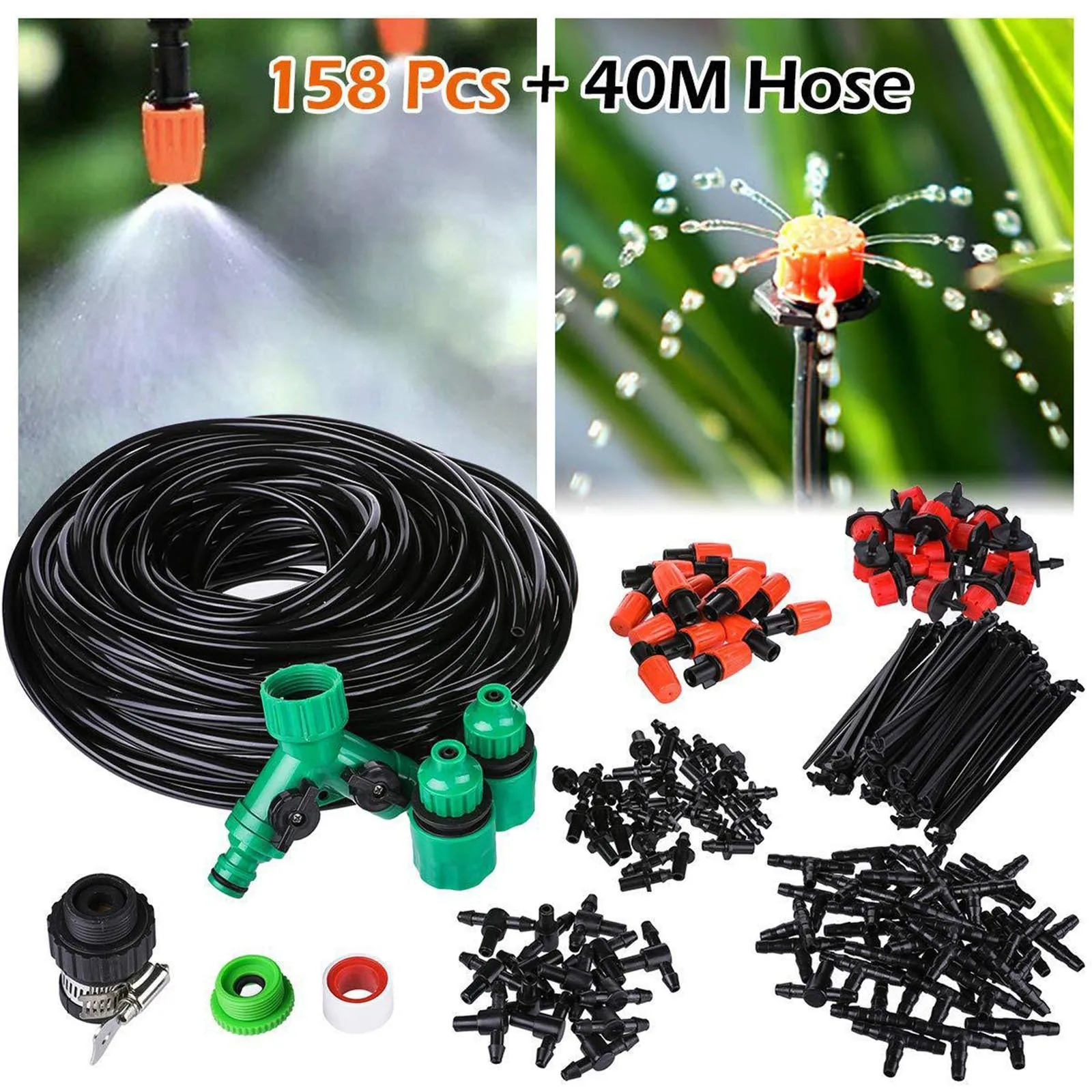 

Fast Deliver 40m Drip Irrigation Kit Automatic Irrigation Micro Sprinkler Shrub Drip Kit Riego por goteo ajustable por goteo