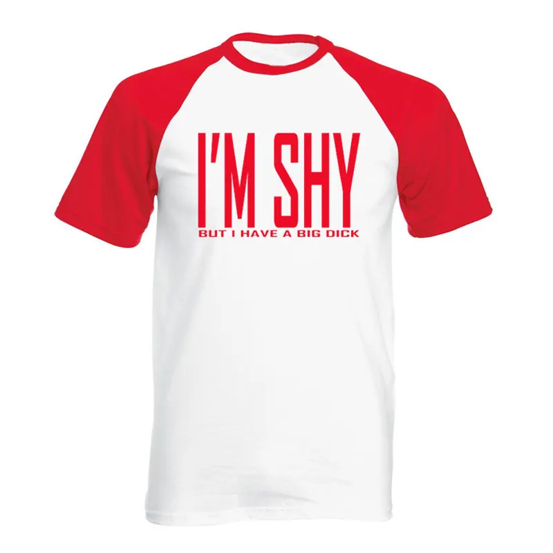 Я застенчивый но у меня большой член летняя хлопковая Футболка с круглым вырезом