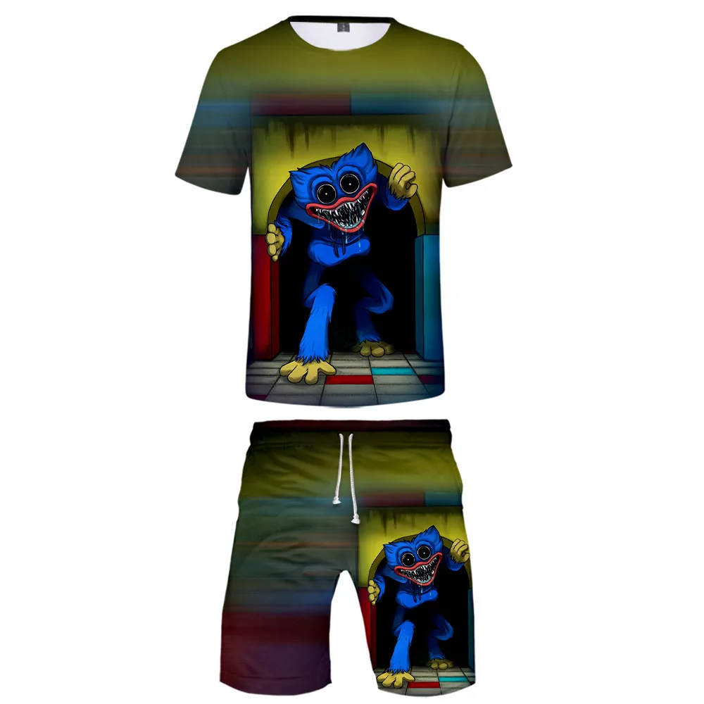 

3D print 2021 Horror Game Poppy Playtime Tshirt Two Piece Set Tshirt+Pants Harajuku Streetwear Funny Clothes Men Women's Sets