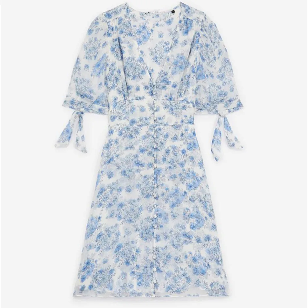 Женское летнее Мини-Платье на шнуровке с коротким рукавом v-образным вырезом и