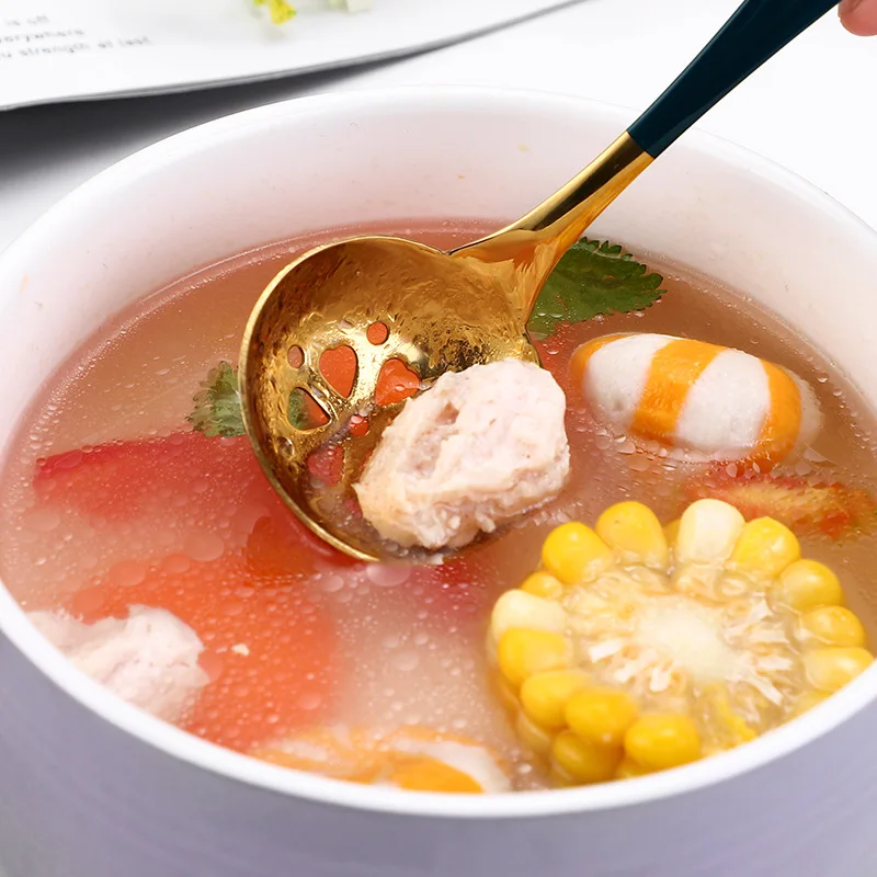 Stainless Steel Soup Spoon Colander For Hot Pot Multifunctional Ladle With Long Handle Dinnerware | Дом и сад