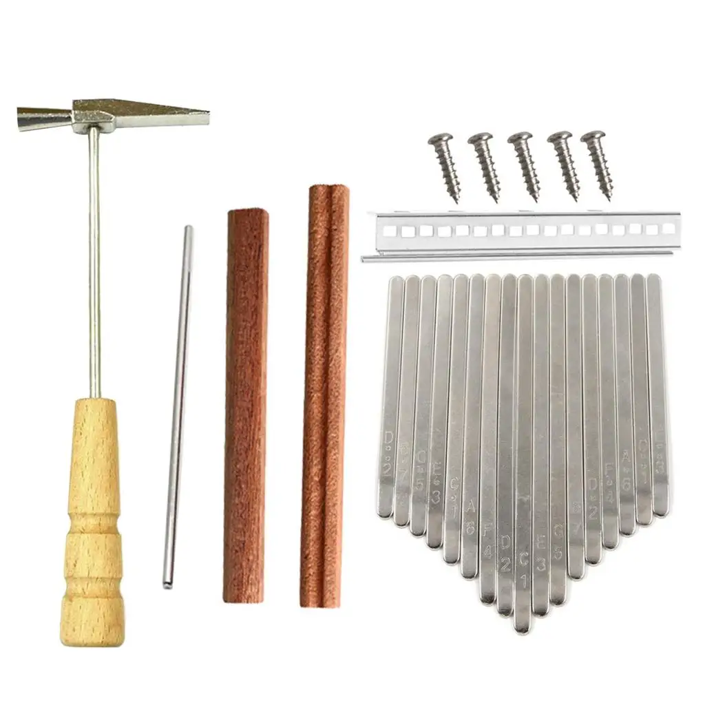 

17 Kalimba Wrenches DIY Wrenches Bridge Kit with Tuning Hammer for DIY Kalimba