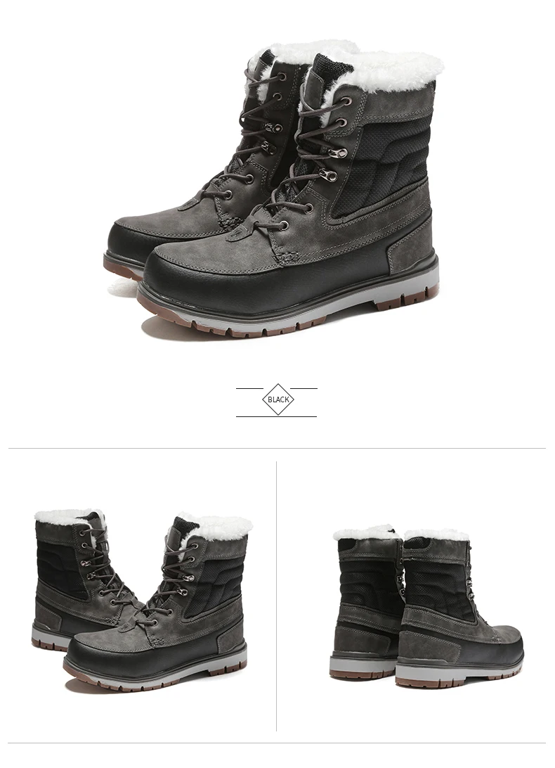 Men Boots Sneakers Snow Boots for Men Thick Plush Winter Shoes Men Waterproof Winter Work Boots Warm Shoes Plus Size 39-46